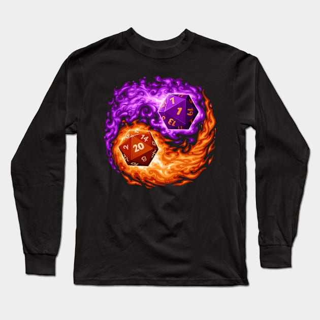 D20 Yin Yang Long Sleeve T-Shirt by RedBug01